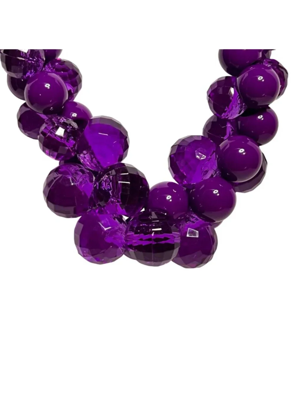 Purple Bauble Statement Necklace (6330) - Picture 3 of 5